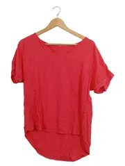 Vorschaubild 1 von Damen T-Shirt Kurzarm Viskose Uni Rosa Gr. 36 S