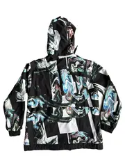Vorschaubild 2 von Damen Anorak Jacke Kapuze Marble Print Gr. L Mehrfarbig Streetwear