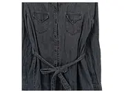 Vorschaubild 3 von Damen Jeanskleid Midikleid Grau Pailletten Knopfleiste Gr. M