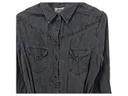 Vorschaubild 2 von Damen Jeanskleid Midikleid Grau Pailletten Knopfleiste Gr. M