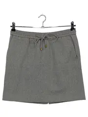 Vorschaubild 1 von Damen Rock Gr. 38/M Grau Meliert Kordelzug Wolle Mix