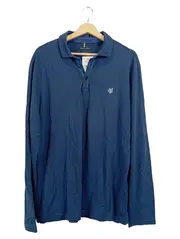 Vorschaubild 1 von Langarm Poloshirt Herren Gr. 42/XL Blau Baumwolle