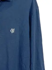 Vorschaubild 4 von Langarm Poloshirt Herren Gr. 42/XL Blau Baumwolle