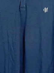 Vorschaubild 5 von Langarm Poloshirt Herren Gr. 42/XL Blau Baumwolle