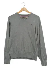 Vorschaubild 1 von Pullover Herren Gr. M V-Ausschnitt Grau Baumwolle