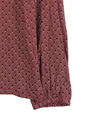 Vorschaubild 3 von Damen Bluse Langarm Viskose Gr. 36 S Rot Geometrisch Rüschen