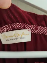 Vorschaubild 5 von Damen Bluse Langarm Viskose Gr. 36 S Rot Geometrisch Rüschen