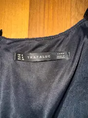 Vorschaubild 3 von A-Linien Kleid Damen Gr. 38 M Schwarz Cocktailkleid Festlich Baumwolle