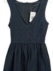 Vorschaubild 2 von A-Linien Kleid Damen Gr. 38 M Schwarz Cocktailkleid Festlich Baumwolle