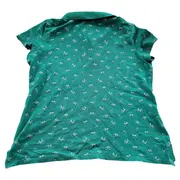 Vorschaubild 2 von Damen Poloshirt Gr. M grün Fahrrad-Print Baumwolle Kurzarm