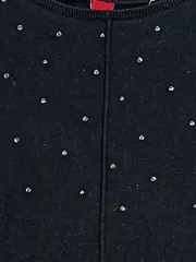 Vorschaubild 3 von Mädchen Pullover Gr. 140 Schwarz Strass Langarm Elegant