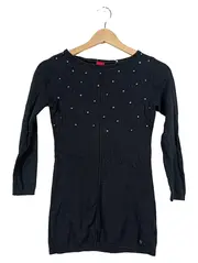 Vorschaubild 2 von Mädchen Pullover Gr. 140 Schwarz Strass Langarm Elegant