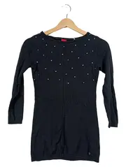 Vorschaubild 1 von Mädchen Pullover Gr. 140 Schwarz Strass Langarm Elegant