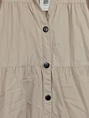 Vorschaubild 4 von Blusenkleid Damen Gr. S Beige Puffärmel Stufenkleid Hemdblusenkleid