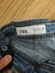 Vorschaubild 4 von Wide Leg Jeans Mädchen Gr. 164 Blau Fransensaum Denim