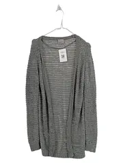 Vorschaubild 1 von Damen Strickjacke Cardigan Gr. S Grau Lochmuster Casual