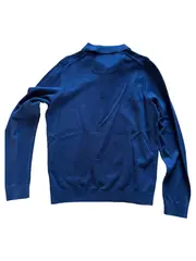 Vorschaubild 2 von Herren Pullover Baumwolle Langarm Rippstrick Blau Gr. 38 M