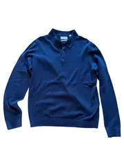 Vorschaubild 1 von Herren Pullover Baumwolle Langarm Rippstrick Blau Gr. 38 M