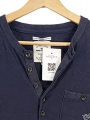 Vorschaubild 2 von Herren Pullover Langarm Gr. XXL Blau Baumwolle Henley Casual Basic