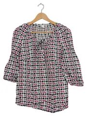 Vorschaubild 1 von Damen Bluse Gr. 36/S Mehrfarbig Abstrakt Viskose Schleife