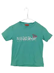 Vorschaubild 1 von Kinder T-Shirt Gr. 116 Grün Baumwolle Kurzarm Logo Casual