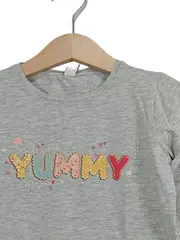 Vorschaubild 2 von Mädchen Langarmshirt YUMMY Gr. 104/110 Grau Baumwolle