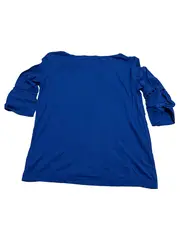 Vorschaubild 2 von Damen Bluse Gr. M Blau Rüschenärmel Viskose