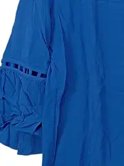 Vorschaubild 3 von Damen Bluse Gr. M Blau Rüschenärmel Viskose