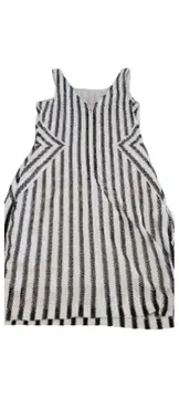 Vorschaubild 2 von Damen Etuikleid Gestreift Schwarz Weiß Gr. XS Elegant