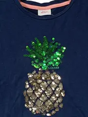 Vorschaubild 6 von Kinder T-Shirt Gr. 110 Baumwolle Tiermotiv Pailletten Blau Kurzarm