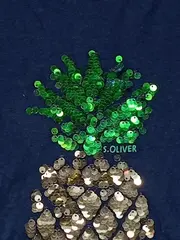 Vorschaubild 3 von Kinder T-Shirt Gr. 110 Baumwolle Tiermotiv Pailletten Blau Kurzarm