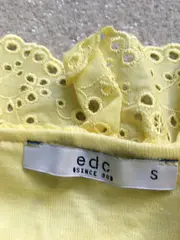 Vorschaubild 4 von Damen Top Gr. 36/S Gelb Rüschen Lochstickerei Baumwolle