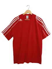 Vorschaubild 1 von Fußball Trikot Herren Gr. 50/L Rot Weiß 3-Streifen Kurzarm