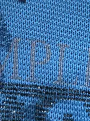 Vorschaubild 4 von Damen Pullover Gr. 44 XXL Blau Blumenmuster Strass Schriftzug Casual