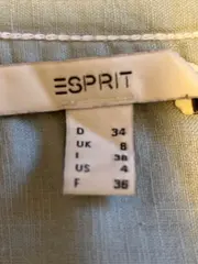 Vorschaubild 6 von Damen Bluse Gr. 36 Grün Leinen Langarm V-Ausschnitt Casual