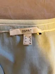 Vorschaubild 5 von Damen Bluse Gr. 36 Grün Leinen Langarm V-Ausschnitt Casual