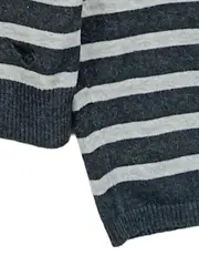 Vorschaubild 4 von Damen Pullover V-Ausschnitt gestreift grau Gr. XL Baumwolle