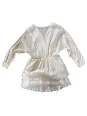 Vorschaubild 4 von Damen Tunikakleid Wickeloptik Gr. S/36 Beige Nieten Boho