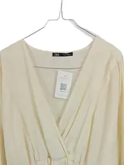 Vorschaubild 2 von Damen Tunikakleid Wickeloptik Gr. S/36 Beige Nieten Boho