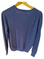 Vorschaubild 3 von Herren Pullover V-Ausschnitt Wolle Blau Gr. M Basic Langarm