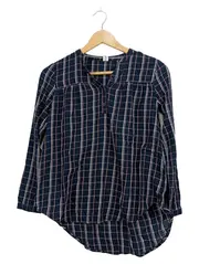 Vorschaubild 1 von Mädchen Bluse Kariert Langarm Blau Gr. 146/152 Baumwolle