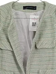 Vorschaubild 2 von Woman Damen Blazer Tweed Jacke Gr. M/38 Mint Grün Glitzer
