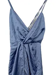 Vorschaubild 2 von Wickelkleid Cocktailkleid Damen Elegant Raffungen Blau Gr. S/36