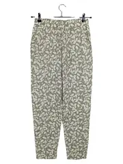 Vorschaubild 1 von Damen Stoffhose Gr. 36 Grün Blumenmuster Viskose Casual
