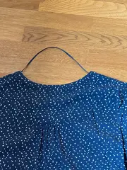 Vorschaubild 4 von Damen Bluse Langarm Gr. 34/XS Blau Gepunktet Viskose