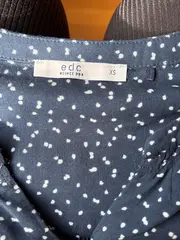Vorschaubild 5 von Damen Bluse Langarm Gr. 34/XS Blau Gepunktet Viskose