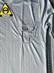 Vorschaubild 4 von Langarmshirt Herren Polyester Grau M Arbeits Shirt Praktisch Logo