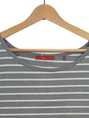 Vorschaubild 2 von Damen T-Shirt Gr. XL Grau Weiß Gestreift Asymmetrisch