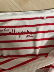 Vorschaubild 4 von Damen T-Shirt Gr. 38 M gestreift weiß rot maritim Knotendetail