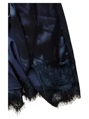 Vorschaubild 4 von Damen Kimono Morgenmantel Spitze Bindeverschluss Schwarz Gr. S